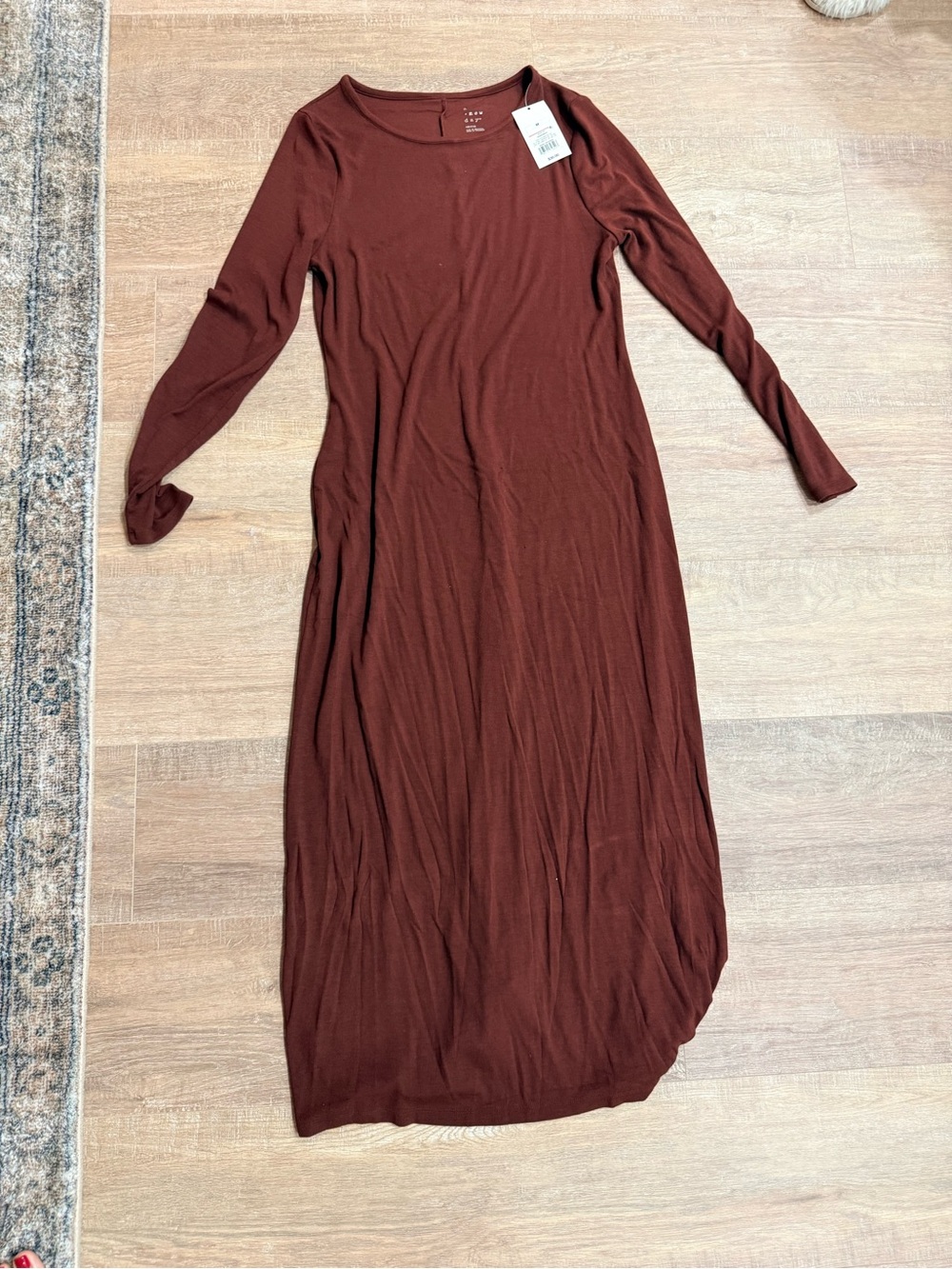 a new day Long Sleeve Maxi Dress in Deep Brown